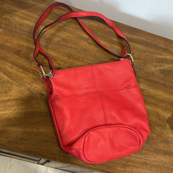 B Makowsky Red Leather Satchel - Picture 2 of 3
